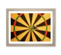 Bulls Eye Darts Dartboard Modern Framed Print | A3 Oak Framed Wall Art | Ready to Hang | Modern Nature Picture | Living Room Bedroom Lounge Office