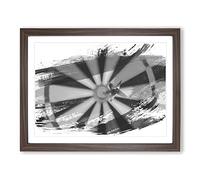Bulls Eye Darts Dartboard V1 Modern Framed Print | A4 Walnut Framed Wall Art | Ready to Hang | Modern Nature Picture | Living Room Bedroom Lounge Office