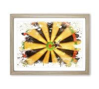 Bulls Eye Darts Dartboard V3 Modern Framed Print | A2 Oak Framed Wall Art | Ready to Hang | Modern Nature Picture | Living Room Bedroom Lounge Office