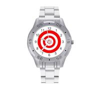 Bulls-Eye Target Bulls Eye Red White Quartz Watch Alloy Watch Dress Decorative for Business Men Women with Design Pattern Print