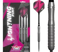 BULL'S Lightning 80% Pink Steel Dart - 22g | Curved Barrel with Ring Grip for Consistent Casts