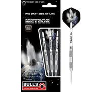 Bulls Meteor steel dart made from 80% tungsten. Dart set consisting of 3 darts developed with over 10 variants, different milled barrel variants allow individually pronounced grip level.
