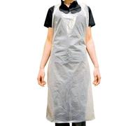 Bulls Packaging Disposable White Aprons Strong Thick Polythene With Tie Back 20 Microns Waterproof Adult Heavy Duty Flat Packed (200 Aprons)
