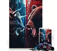 Bulls Versus Bears 1000 Pieces Puzzles for Teenagers Focus Ability Casual Enjoyment Interlock Well Meaningful Gift (50x75cm)