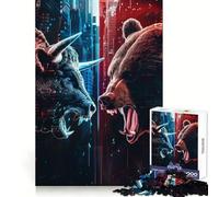 Bulls Versus Bears Jigsaw Puzzles for Teenagers 1000 Smart Challenge Relaxing Pastime Fine Lock Thoughtful Xmas (38x52cm)
