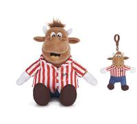 Bullseye 10" / 25cm Bully Soft Plush Toy and Plush Bag Clip Set
