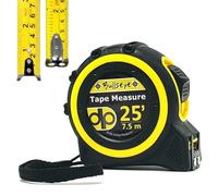 Bullseye 25 Ft Tape Measure with Magnetic Hook - Double-Sided Tape Measures with Imperial & Metric Measurements - Retractable Measuring Tapes with Fractions by Daily Living Products