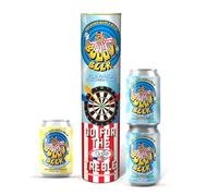 Bullseye 3 x Bully beer | Go for the Treble | 3 x 330ml beers | 3.4% Game On Session lager | 4% Bullseye Lager | 4.8% Ton One eighty pilsner