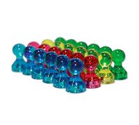 Bullseye Office - Assorted Acrylic Push Pin Magnets - Perfect as Refrigerator, Whiteboard, Office Magnets (24 Pack)