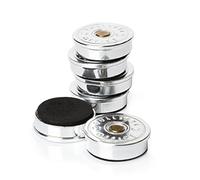 Bullseye Office - Set of 6 Shotgun Shell Magnets - Perfect Magnet Bullets/Bullet Magnet for Decorating Your Home or Office as Office Magnets, Silver Magnets and Refrigerator Magnet for Men