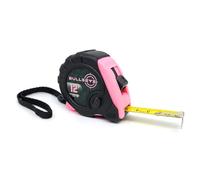 Bullseye Tape Measure 12 Foot | Pink | Small, Retractable Measuring Tape with Pause Buttons | Easy-to-Read Standard and Metric Measurements for Adults and Kids | Inches and Centimeters