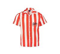 Bullseye TV Show Dart Thrower Player Official Bully Lets Play Darts Button Up Striped Shirt (as8, Alpha, l, Regular, Regular, L) Red and White