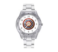 BullseyeTarget Bulls Eye Glitter Business Stainless Watch Fashion Designer Wristwatch Easy Reader Analog Watches Gifts for Men