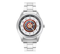BullseyeTarget Bulls Eye Glitter Simple Stainless Watch Fashion Designer Wristwatch Easy Reader Analog Watches Gifts for Men