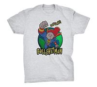 Bullshit Man Karl Pilkington Inspired Funny T-shirt (GREY, L)