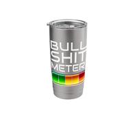 Bullshit Meter Graphic Funny Sarcastic Bar Introvert Savage Stainless Steel Insulated Tumbler