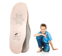 BullTek Children's Orthopaedic Insoles Natural Leather Sizes 18-35 - Handmade in Italy, Arch Support, Breathable, Well-being and Healthy Growth of the Feet (EU 35-22.6 CM)