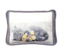 BullTek Electric Hot Water Bag 26 x 19 cm 500W - Wireless Fast Heating Warmer for Hands, Back, Belly and Feet, Relief Menstrual and Muscle Pain, Mici Cats Design (Bear SX)