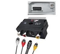 BullTek - SCART to 3x RCA & S-Video Converter | In/Out Switch for Game Consoles, DVD, VHS, Camcorders | Stereo Sound | Easy Connection | Composite Video, Black