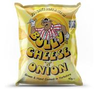Bully Crisps - Cheese 'N' Onion Flavour - Full Case 24x40g - Grown & Hand Cooked in Yorkshire