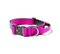 BullyBillows 4cm Combat Collar | Triple Stitched Nylon Dog Collar | Specially Crafted Clip For Quick Release & Lock | Suitable For All Dog Breeds | Magenta | XSmall - 15-18" / 38-45cm