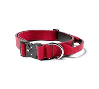 BullyBillows 4cm Combat Collar | Triple Stitched Nylon Dog Collar | Specially Crafted Clip For Quick Release & Lock | Suitable For All Dog Breeds | Red | Large - 19-26" / 48-66cm