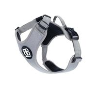BullyBillows Active Light Dog Harness With Handle | Premium Padded Harness With Highly Reflective Design | Suitable for All Breeds - Grey, Small