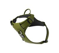 BullyBillows Air Mesh Dog Harness - Non-Restrictive, Ultra Soft, Adjustable, Anti-Pull Design with Handle - Perfect for Any Dog Breed | Olive Green | Small