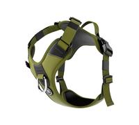 BullyBillows Hurricane Harness | Non-Restrictive Dog Harness | Made With Durable Materials | Suitable For All Dog Breeds | Stainless Steel Dog Harness | Olive Green | Small