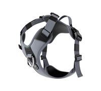 BullyBillows Hurricane Harness | Non-Restrictive Dog Harness | Made With Durable Materials | Suitable For All Dog Breeds | Stainless Steel Dog Harness | Grey | Small