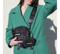 BullyBillows Unisex Human & Dog Walking Bag - Crossbody Training & Treat Bag with Poop Bag Holder, Hands-Free Dog Walking Pouch for Outdoor Adventures - Black