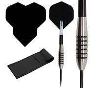 19g 21g 22g 23g 24g 25g 26g 28g 32g Tungsten Darts Set, Standard Shape Dart Flights, Two Tone Stems & Case (24)