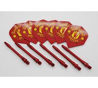 Bullydarts Man Utd standard shape dart flights & stems set (2 flights / 2 stems, medium - 48mm)