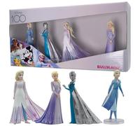 Bullyland 13415-100 Years Disney Toy Figures Set with Princess Elsa in 4 Variations, Ideal as a Small Gift for Children from 3 Years