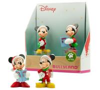 Bullyland 15074 - Walt Disney Mickey and Minnie in Christmas Costume, Lovingly Hand-Painted Figures, PVC Great Gift for Boys and Girls for Imaginative Play