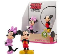 Bullyland 15083 Disney Mickey and Minnie Toy Set in Gift Box, 2 Pieces, Lovingly Hand Painted Figures, PVC Great Gift for Boys and Girls for Imaginative Play