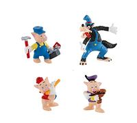 Bullyland - Disneys 3 small Piglets - Play set 4 Figures incl. evil Wolf
