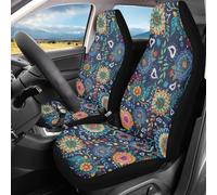 Bulopur Boho Mandala Car Seat Cover for Front Seats Floral Automotive Seat Covers Accessories for Girly Women Breathable Front Carseat Bucket Cover Pack of 2