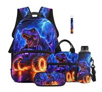 Bulopur Dinosaur Backpack for Kids 8-10 Boys School Backpack With Lunch Bag Elementary School Bookbag and Penci Case Set Water Bottle Sling Bag 5 Piece School Bag Set for Boys 5-8 Students Supplies