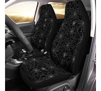 Bulopur Halloween Spider Web Print Front Seat Cover Sets 2 Pack, Car Universal Accessories Interior Decor for Men, Auto Front Seat Covers