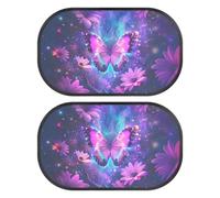 Bulopur Purple Butterfly 2 Pack Car Window Shades for Side Window UV Protection Breathable Sun Protection and Sun Shade Blocker Car Shades Back Windows Baby Cute Design