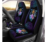 Bulopur Purple Car Seat Cover Dachshund Dog Mandala Flower Style for Women Ladies Breathable Soft for All Season Colorful Vehicle Front Seat Protect Accessories Universal Fit for Sedan Truck SUV