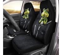 Bulopur Slive Frog Lotus Leaves Front Seat Covers for Cars,Universal 2pc Vehicle Seat Protector,Horse Auto Interior Accessories