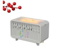 Bulora Sound Box, Bulora Sleep Box, White Noise Night Light Humidifier, 8 Group Nature Sound, Sleep Speaker with Simulation Flame, Calm Busy Brains for Faster (White)