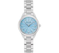 Bulova Sutton Diamond Accent Stainless Steel Light Blue Dial 96P250 Ladies Watch