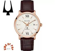 Bulova Hudson Leather Strap Silver Dial Automatic 97B225 Men's Watch