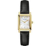 Bulova , Ladies Leather Watch, White Case, Black Band ,Multicolor female, Sizes: ONE SIZE