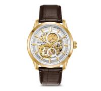 Bulova Mens Automatic Watch, Analogue Classic Display and Leather Strap 97A138