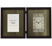 Bulova B1234 Winfield Picture Frame Clock, Metal, Espresso Brown