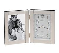 Bulova B1275 Forte II Picture Frame Clock, Brushed Aluminum